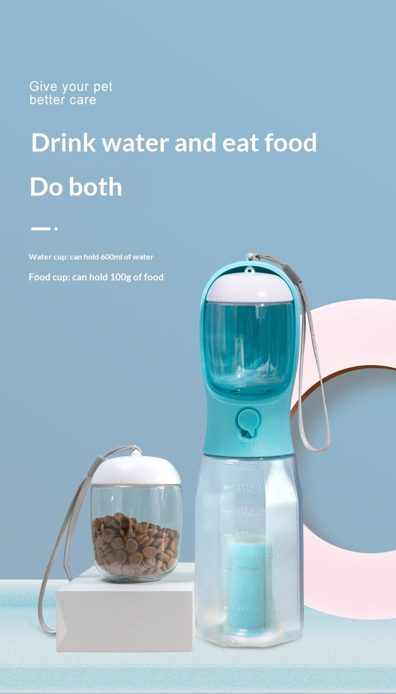 3-in-1 Pet Travel Bottle – Easy Hydration On the Go (600ml)