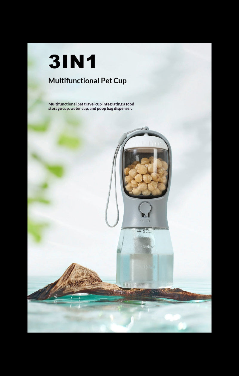 3-in-1 Pet Travel Bottle – Easy Hydration On the Go (600ml)